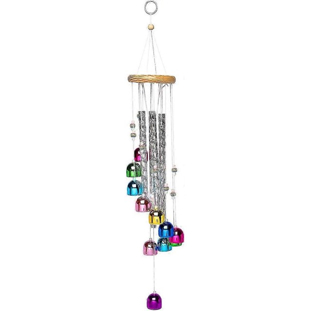 Campanas de viento ZHAOCHENG coloridas para exteriores con 4 tubos de aluminio incluye 11 campanas para decoración del hogar jardín patio 1 pieza