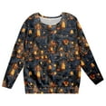 thumbnail image 4 of Aihuaihua Halloween Girls Hoodies Pumpkin Print Long Sleeve Pullover Sweatshirts for Kids Casual Fall Winter Tops Cozy and Comfortable Style, 4 of 4
