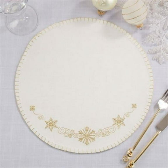Saro Lifestyle Embroidered Snowflakes Placemat (Set of 4)