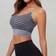 thumbnail image 2 of Fancifize Women Yoga Sleeveless Tshirts Workout Scoop Neck Striped Racerback Cropped Tank Tops Casual Slim Camisole, 2 of 6