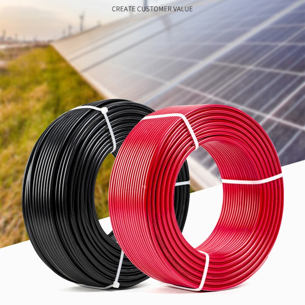 4mm² Black Red Solar Panel Extension Cable Wire PV Connector IP67 10AWG 3/5/10/20M High Quality Solar Photovoltaic Cable
