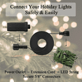 thumbnail image 5 of Extension Power Cord (13Ft / 4M) with 5/8 inch Plug Connectors for LED String Lights Holiday Christmas Tree Indoor Outdoor Use (Black), 5 of 5