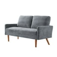 thumbnail image 2 of Cterwk Upholstered Velvet Sofa Couch with Wood Legs, 2 Seater Loveseat Sofa Living Room, Home, Apartment, Office, Gray, 2 of 8