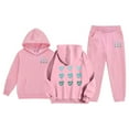 thumbnail image 2 of MEZZALL Child Toddler Outfits Boys Girls Long Sleeve Solid Color Warm Hoodie Pullover Tops Pants Kids Sweatsuit Sweatshirt Sweatpants Clothes Sets Holiday Clothing, 2 of 7
