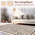 thumbnail image 2 of ODIKA 5'x7' Machine Washable Non-Slip Area Rug, Minimalist Natural Lines Featuring Curved Flowing Strokes High Traffic Rug, Beige, 284337, 2 of 7