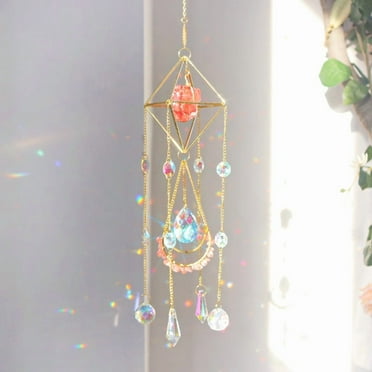 1pcs Crystal Suncatchers, Light Catcher, Boho Decor, Moon Evil Eye ...