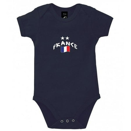 

Supportershop SUP578 France Soccer 2 Stars Baby Bodysuit Navy - 6-12 Months
