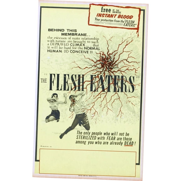 Flesh Eaters Movie Poster 12x16 Print on Metal Sign 12in x 16in Multi-Color Square Adults AB Posters