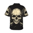 thumbnail image 3 of Daiia Gothic Winged Skull Hawaiian Shirt for Men Gentle Cotton Regular Short Sleeve Casual-X-Large, 3 of 9