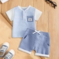 thumbnail image 2 of NOLDARES Toddler Baby Boy Clothes Short Sleeve T Shirt Top Shorts Set 2Pcs Casual Summer Outfits Blazer,18-24 M, 2 of 6