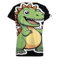 thumbnail image 6 of Cute Dinosaur Cartoon Women's Blouse Short Sleeve Women's Top T-Shirt Spring Summer Clothes, 6 of 7