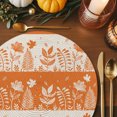 thumbnail image 3 of Fall Plants Round Braided Placemats Set of 6, Flowers Leaves Grass Natural Style Orange Linen Heat Insulation Place Mats Washable Non-Slip Table Mats for Kitchen Dining Party, 15 Inches, 3 of 9