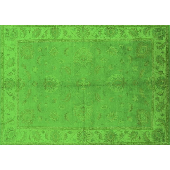 Ahgly Company Indoor Rectangle Oriental Green Traditional Area Rugs, 8' x 10'
