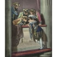 thumbnail image 2 of Paul Gavarni 15x17 Black Ornate Wood Framed Double Matted Museum Art Print Titled - Souvenirs Du Carnaval, 1837-45, No. 5: the Front-Stage Lodge, 2 of 5