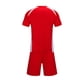 thumbnail image 5 of Conjuntos de blusas y camisas de manga corta con cuello en V. Conjunto de traje de fútbol de color sólido para niños para juegos deportivos universitarios, partidos de rendimiento, uniformes de entren, 5 of 5
