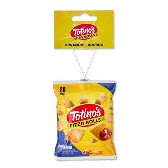 Totinos Pizza Roll Decoupage Holiday Ornament, Yellow, Plastic, by Ruz