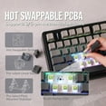 thumbnail image 4 of Aula F75 Pro 75% Tri-Mode Wireless Mechanical Gaming Keyboard, Hot Swappable Reaper Switches, RGB Backlit, Bluetooth/2.4GHz/USB-C, Media Knob Control, 4000 mAh Battery, Black Gradient, 4 of 9