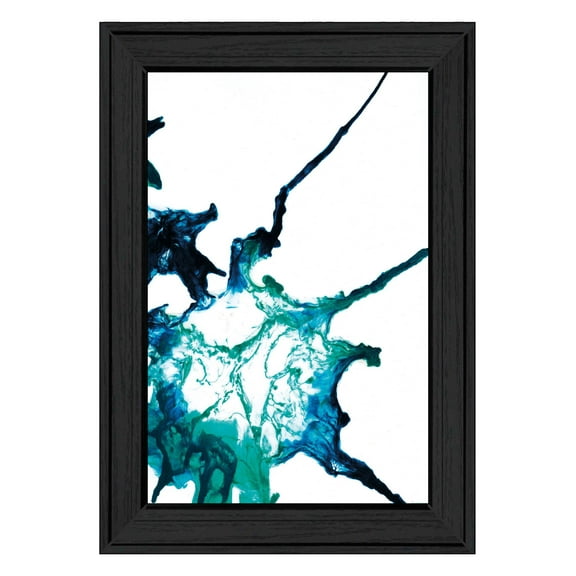 HomeRoots 530154 Modern Vertical Rectangle Ocean Living Black Framed Print Wall Art