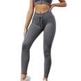 thumbnail image 1 of Guardurnaity Mallas acanaladas para mujer, sin costuras, con cordón, para correr, Yoga, cintura alta, pantalones de chándal deportivos, medias Type4 NO4, 1 of 6