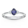 thumbnail image 2 of Birthstone Oval Ring with Shoulder Accents - Blue Sapphire (September), 2 of 5