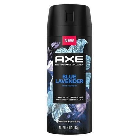 Axe Blue Lavender 72-Hour Aluminum-Free Premium Body Spray - Mint + Amber - 4oz