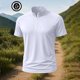 thumbnail image 5 of pstuiky camisetas para hombre, Camiseta deportiva de verano para hombre, de color liso, ajustada, con cremallera, de manga corta y cuello alto camisas casuales para hombre l, 5 of 5