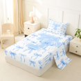 thumbnail image 2 of Manfei Dreamy Blue Bowknot Twin Sheet Sets For Girls,Blue Letter T Alphabet Initial Bedding,3 Pieces, 2 of 6