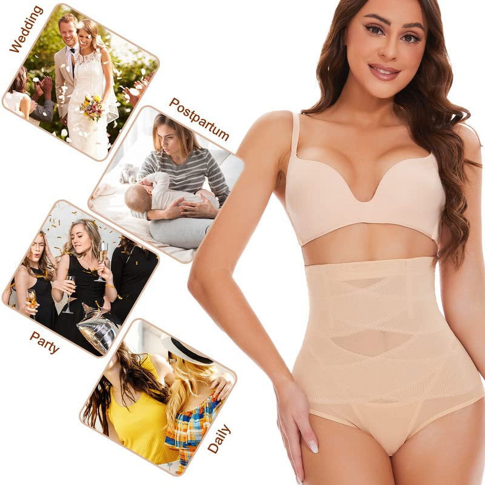 2 Packs Shapewear for Women Tummy Control High Waisted Body Shaper Extra Firm Girdle Waist Trainer Stomach Shapewear