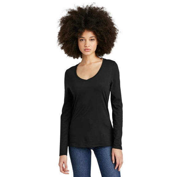 District Women's Perfect Tri Long Sleeve V-Neck Tee DT135