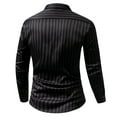thumbnail image 3 of GigrtiJin Mens Bussiness Office Tops Striped Lapel Button Down Long Sleeve Shirt Formal Dress Blouse, 3 of 3