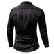 thumbnail image 3 of Blusa y camisa de manga larga con cuello vuelto para hombre, informal, a rayas, con botones, bolsillo, solapa, manga larga, blusa de moda, camisa para hombre, blusa de poliéster, 3 of 3