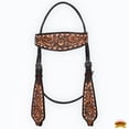 thumbnail image 4 of Hilason Western American Leather Horse Floral Headstall Breast Collar Tack Set, 4 of 8