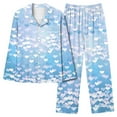 thumbnail image 2 of Sentmoon Ensemble Détente 2 Pcs pour Femmes Hauts Grande Taille pour Femmes et Pantalons Décontractés Col Rabattu Ensembles de Pyjamas pour Femmes Manches Longues avec Imprimé Chemises de Nuit pour Femmes Hiver pour Fêtes d'Halloween, 2 of 5