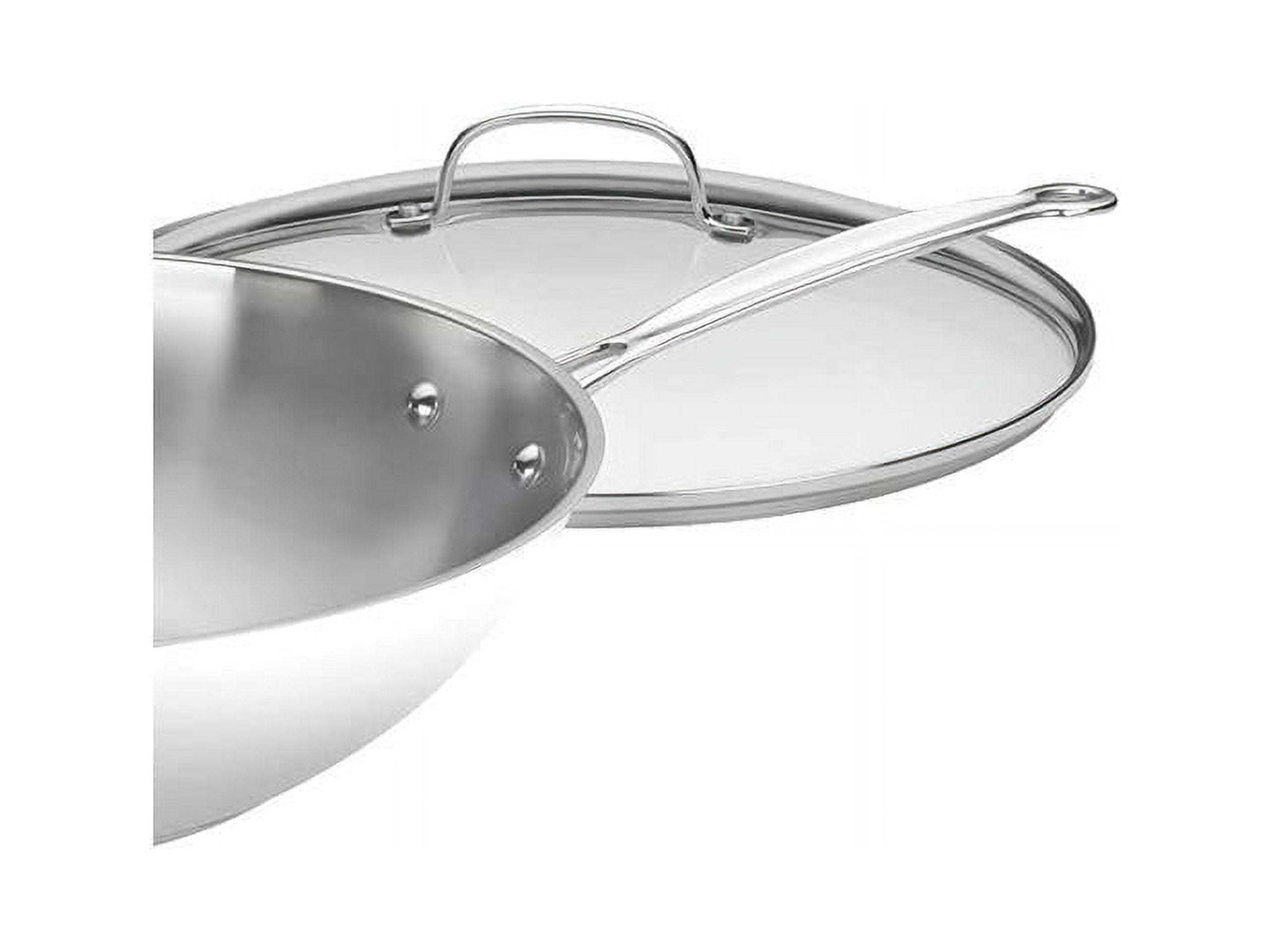 Cheftor Stainless Steel and Heat Resistant Glass Stir Fry Lid Cover for 14 Wok Pan and for 13 Classic Fry Pan