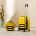 thumbnail image 2 of Costway 2-Piece Kid's Luggage Set with Cute Bee Backpack & 18" Rolling Suitcase Name Card, 2 of 10