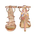 thumbnail image 5 of BLISSFUL STEP Stiletto Heel Strappy Straps Open Toe Sandals for Women Rose Gold 6, 5 of 6