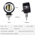 thumbnail image 2 of Par de luces antiniebla LED redondas de 3 pulgadas, tipo Angel Eyes, DRL, 6000 K, 20 W, 8000 lm, 10-80 V CC, LED blanco, para SUV, motocicletas, IP68, impermeables, con soportes de montaje ajustables., 2 of 5