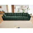 thumbnail image 3 of 142" Oversized Chenille Modular Sectional Sofa with High-Resilience Memory Foam Cushion, Adjustable Lumbar Support, 4-Seater Upholstered Corner Sofa with 2 Throw Pillows, for Living Room, Green, 3 of 7
