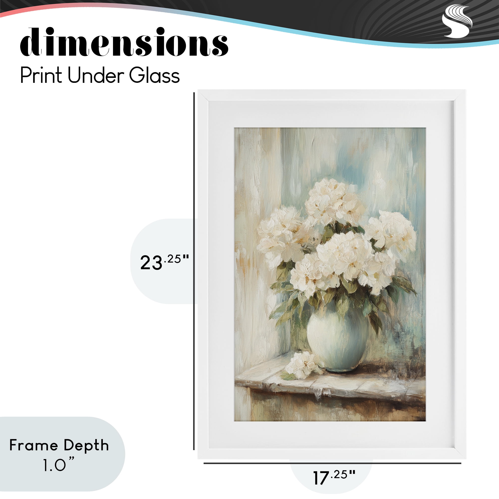 Stupell Industries Mantle Arrangement of Soft Blossoms White Framed Print Under Glass, design by Petal Prints Design
