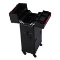 thumbnail image 4 of Topeakmart 3-in-1 Aluminum Cosmetic Case Professional Makeup Train Case Trolley with Carrying Strap, Black, 4 of 14