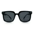 thumbnail image 5 of Womens Subtle Heart Metal Stud Horn Rim Plastic Retro Sunglasses All Black, 5 of 8
