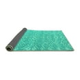 thumbnail image 2 of Ahgly Company Indoor Round Abstract Turquoise Blue Modern Area Rugs, 8' Round, 2 of 4