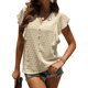 thumbnail image 1 of SAYOO Camisa suelta con botones en la parte delantera para mujer, blusas de trabajo de lunares suizos con cuello en V y mangas con volantes de verano SAYOO  Vida cotidiana, 1 of 7
