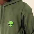 thumbnail image 5 of Dalix Alien Embroidered Fleece Hoodie Mineral Wash Long Sleeve Sweatshirt Mens in Olive XL X-Large, 5 of 5