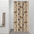 thumbnail image 2 of Beige Highland Cow Figure Butterfly Pattern Shower Curtain 36"x72" ,Bathroom Decorative Shower Curtains Set with 12 Hooks,Modern Waterproof Washable Shower Curtain, 2 of 6