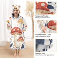 thumbnail image 3 of FORMRS Wearable Blanket Hoodie with Sleeves for Kids Cozy Flannel Sweatshirt, White Mushroom, 3 of 7