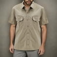 thumbnail image 2 of Men's Fishing Shirts Short Sleeve Travel Work Shirts Summer Button Down Shirts For Men, 2 of 4