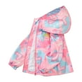 thumbnail image 2 of SGFCWSX Girls Windbreaker Jacket with Hood Kids Waterproof Coat Casual Lightweight Jackets Pink Size 5 Years, 2 of 9