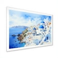 thumbnail image 2 of Designart "Santorini Isles Blue and White Charm III" Landscapes Framed Wall Art Decor - Country Blue Greece Living Room Framed Canvas Art, 2 of 6
