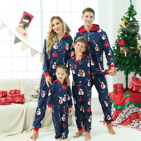 

Matching Christmas Family Pajamas Sets Matching Sets Xmas Outfit for Christmas Sleepwear Parent-Child Pjs Blue L